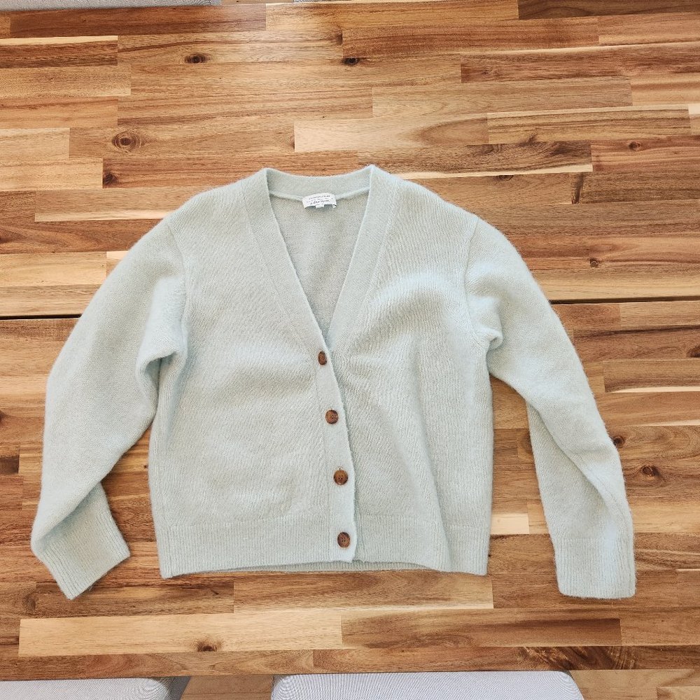 Other stories | Relaxed Wool Knit Cardigan| Light blue